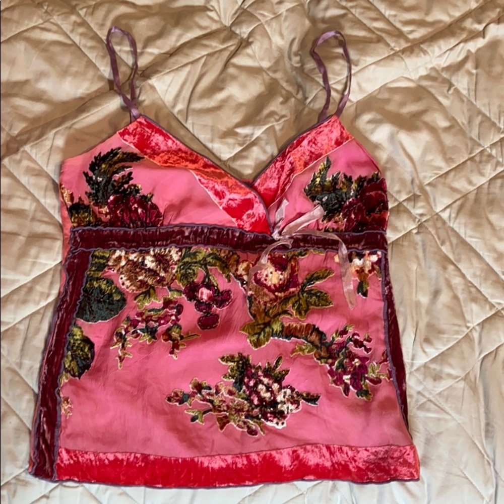 Silk and Rayon Beaded Camisole From Hale Bob